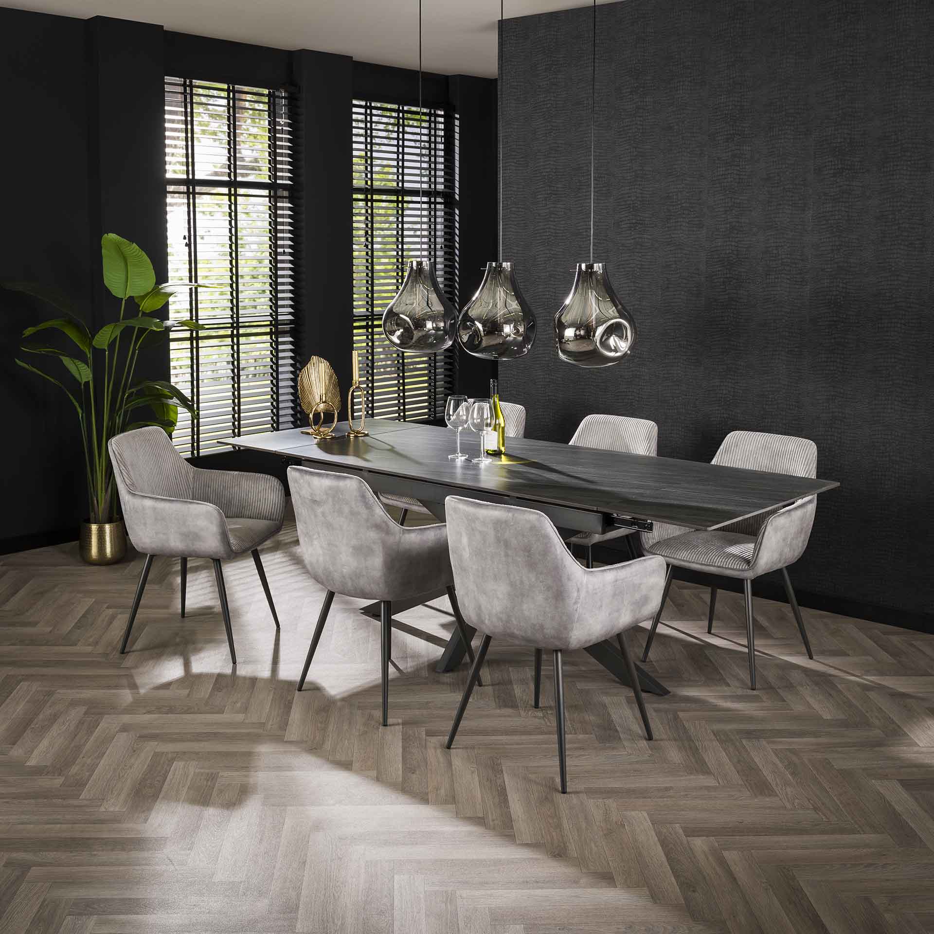 Eetkamerstoel Washington | Zilver Ribcord