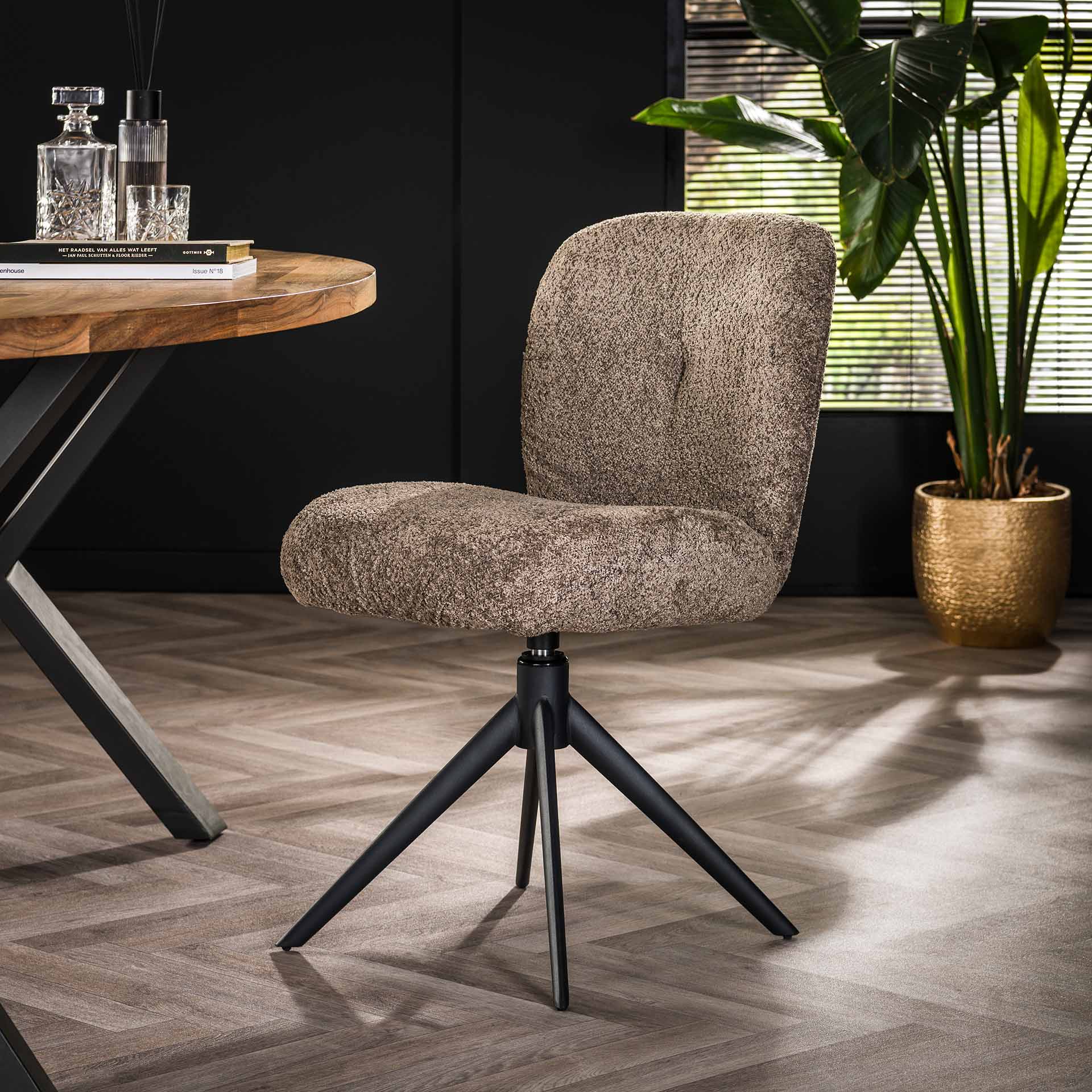 Eetkamerstoel Read | Taupe Bouclé | Magazijn leegverkoop