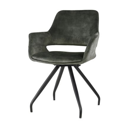Eetkamerstoel Capp | Velvet Olive Groen | Magazijn leegverkoop