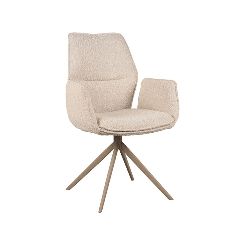 Eetkamerstoel Mellow | Naturel Bouclé | Magazijn leegverkoop