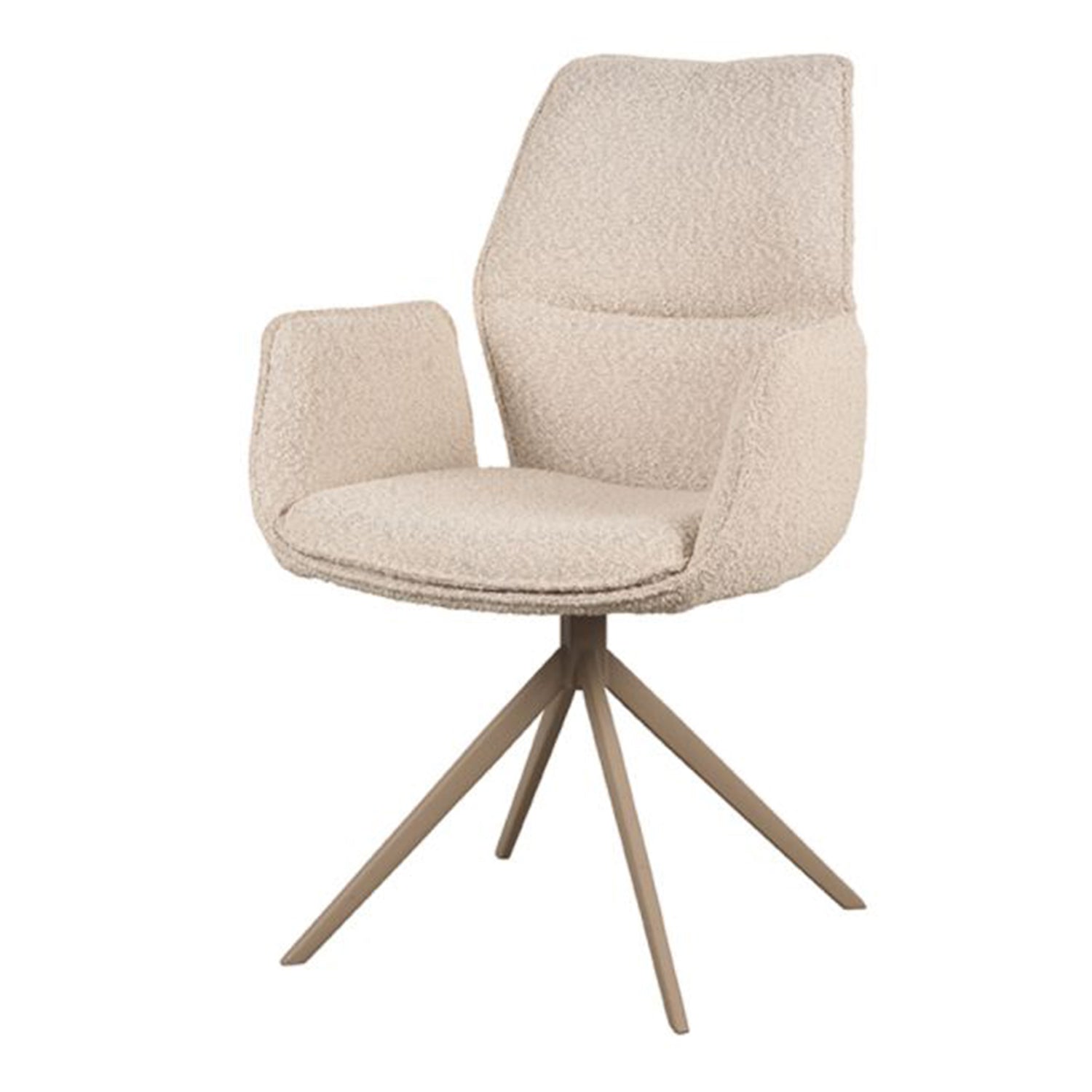 Eetkamerstoel Mellow | Naturel Bouclé | Magazijn leegverkoop