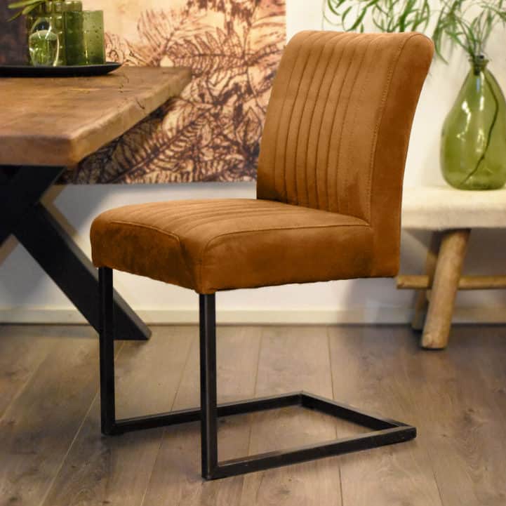 HUUS-Tower-Living-stoel-Belgie-zonder-armleuning-cognac