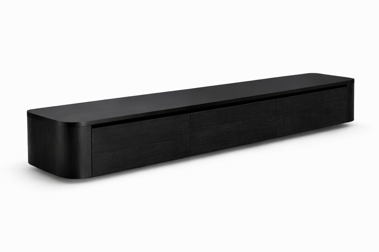Japandi tv meubel zwart eiken