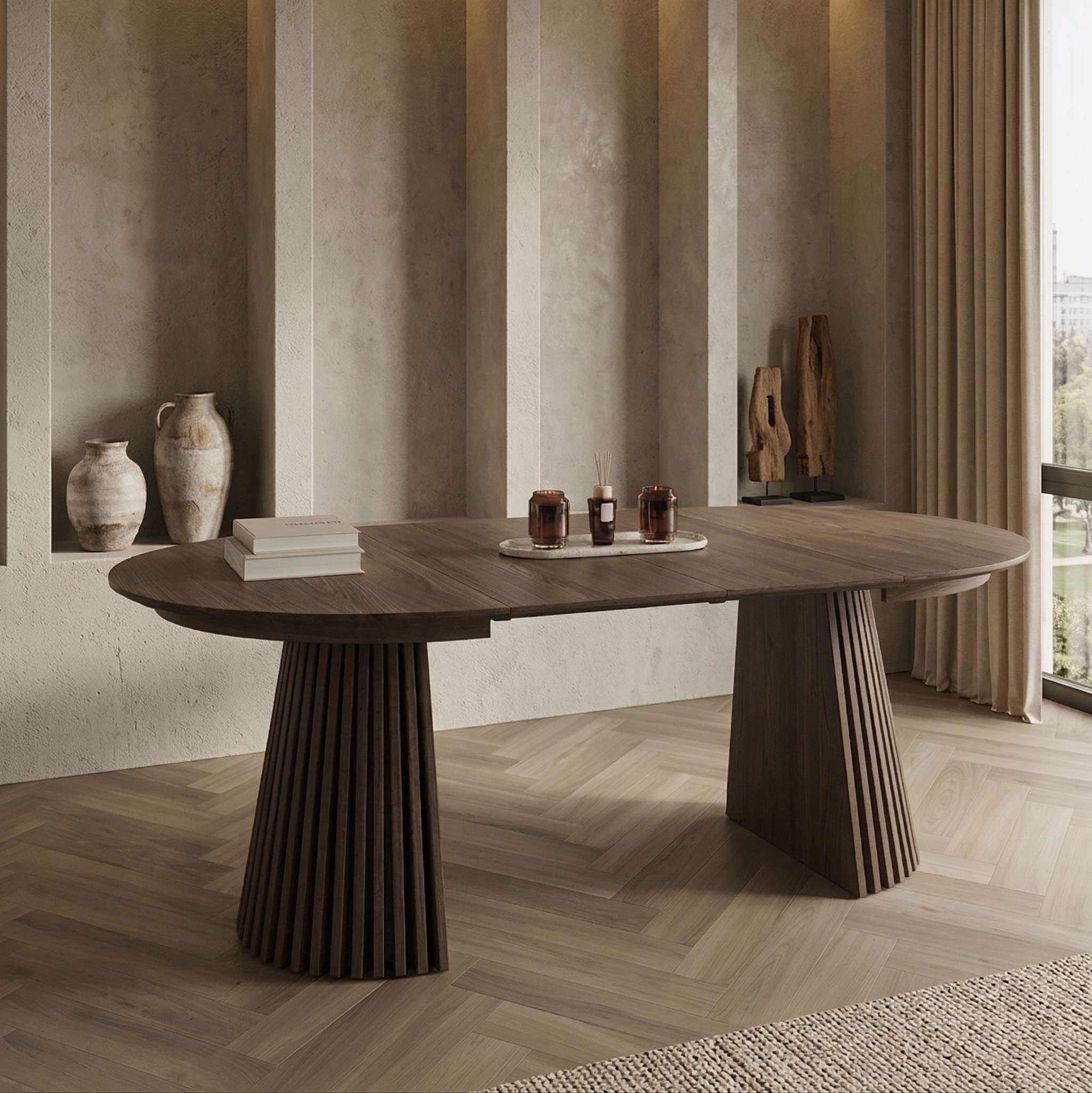 Nova Ovale Eettafel Walnoot 120-160-200 cm