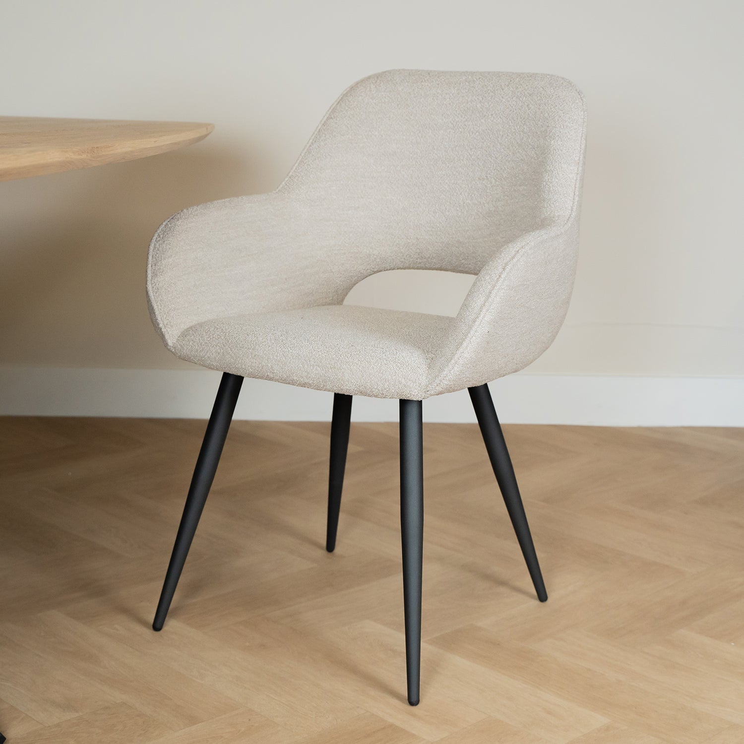 Eetkamerstoel Fer | Naturel Bouclé