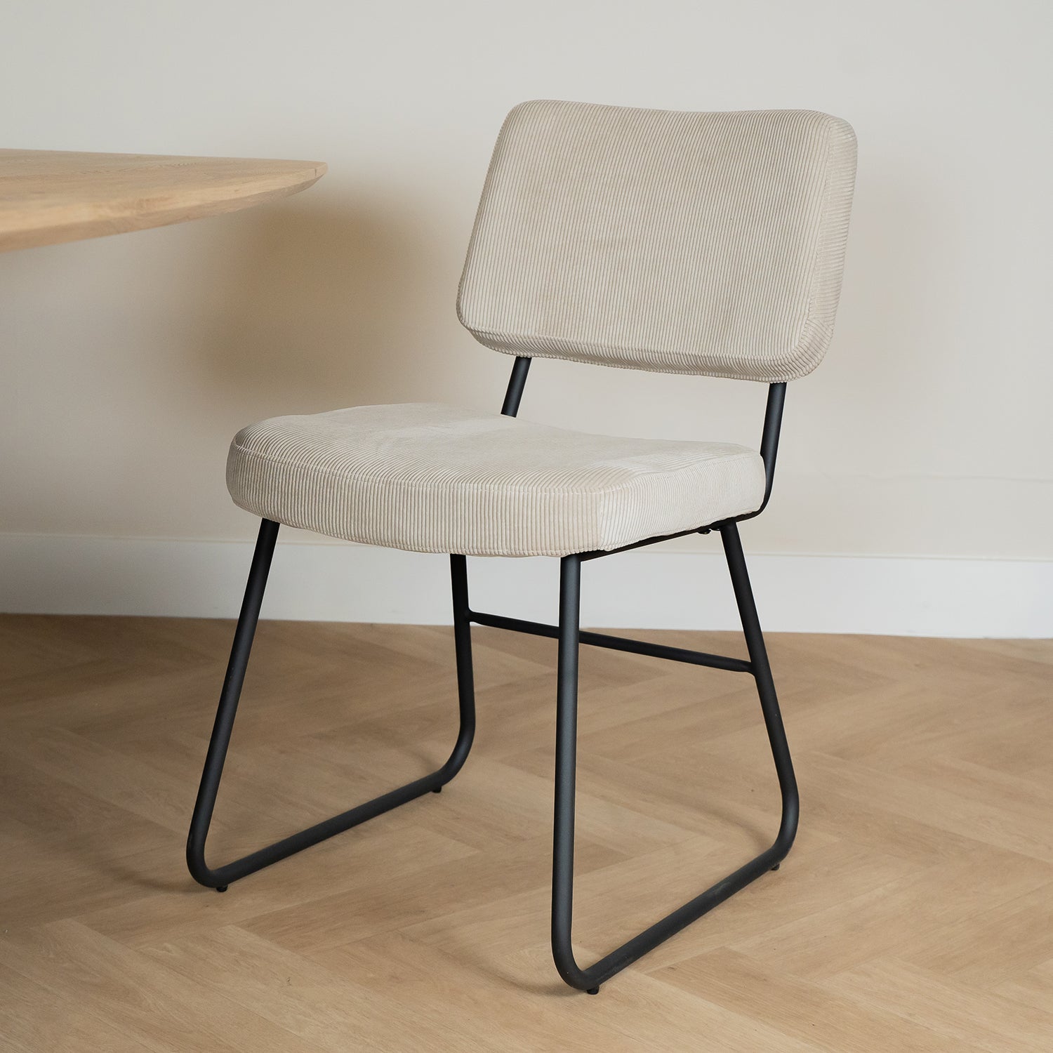 Eetkamerstoel Noah | Naturel Ribcord | Magazijn leegverkoop