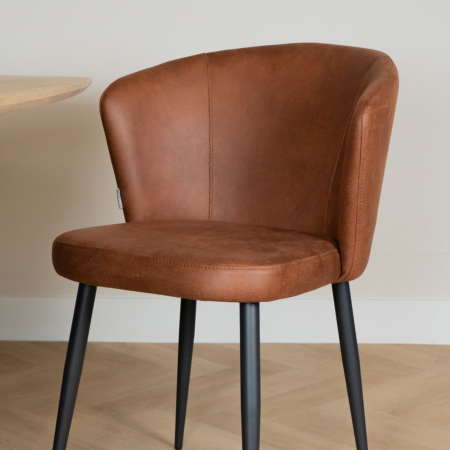 Eetkamerstoel Wave | Microvezel Cognac