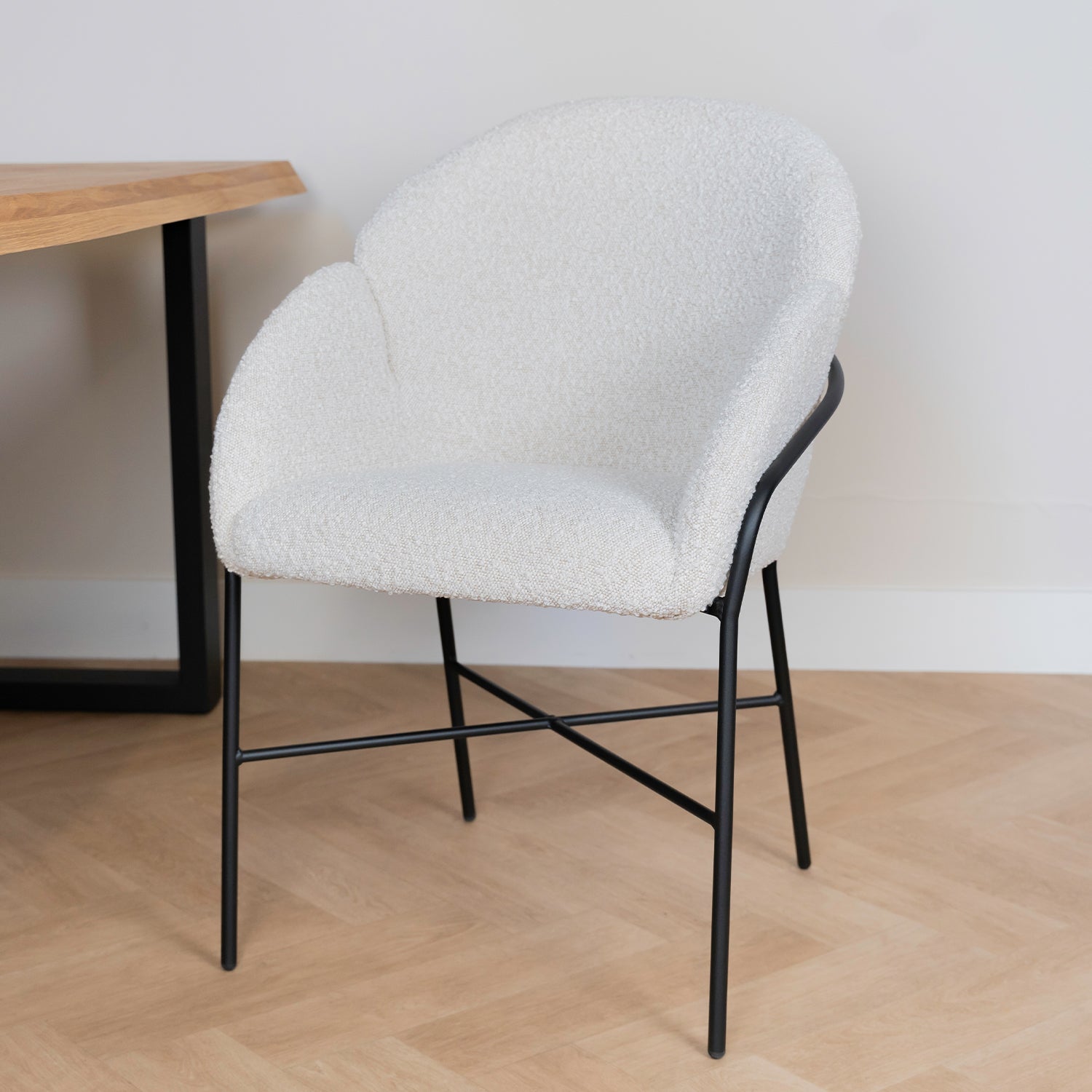 Eetkamerstoel Argos | Pearl Bouclé | Magazijn leegverkoop
