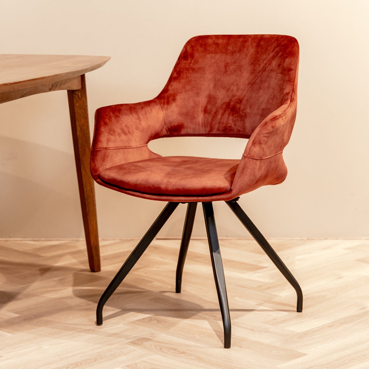 Eetkamerstoel Capp | Velvet Rust Rood