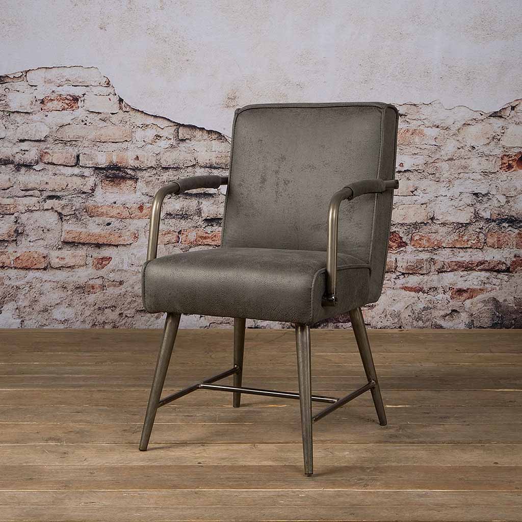Eetkamerstoel Belmonte | Met armleuning | Fabric Cherokee Grijs