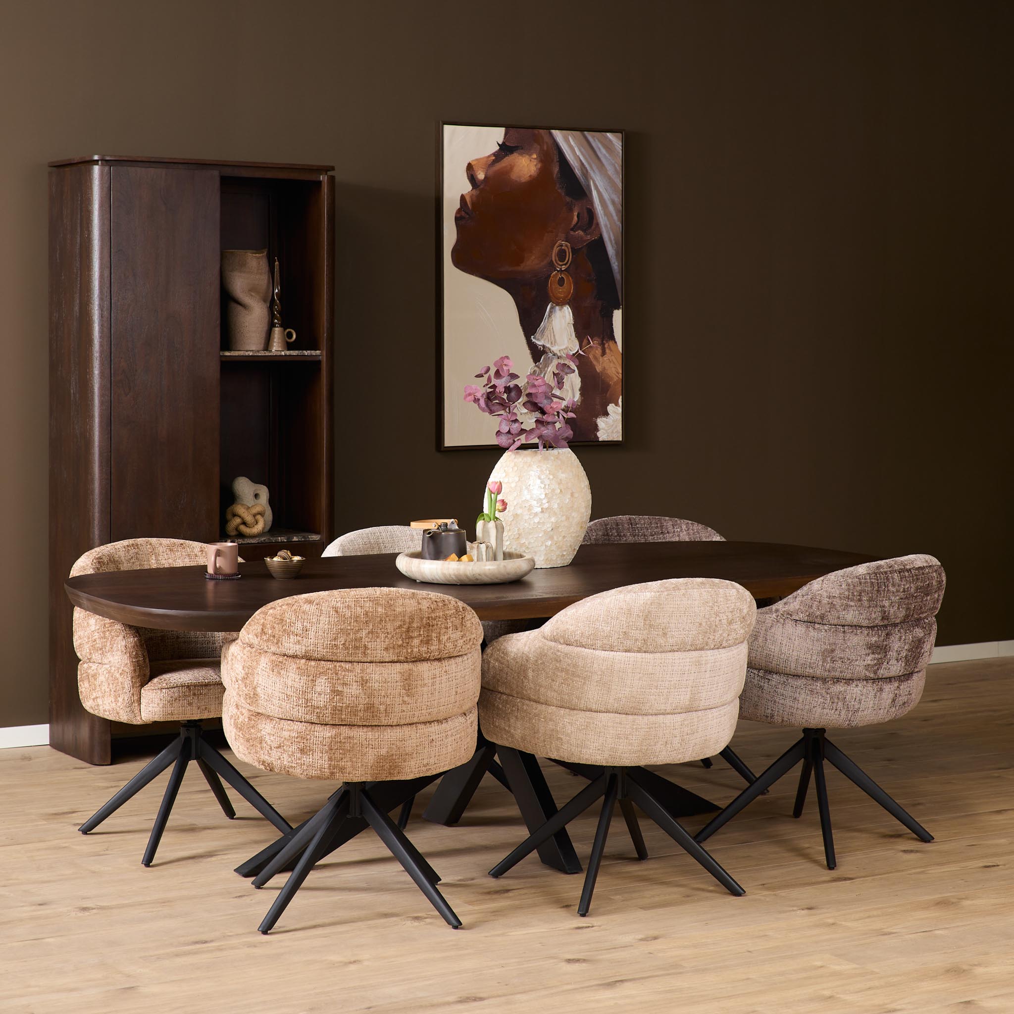 Eetkamerstoel Bella | Clay Cremona | Onderstel Black
