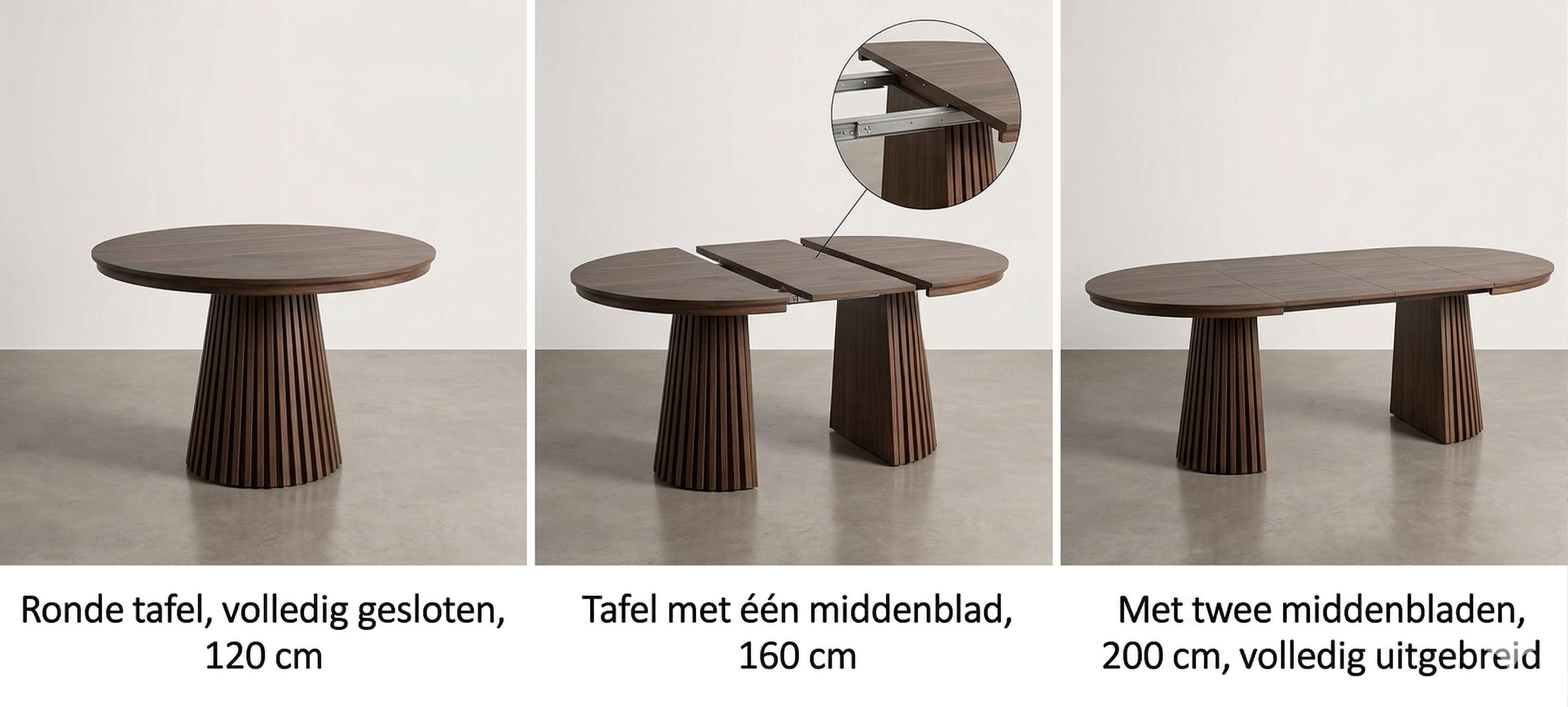 Nova Ovale Eettafel Walnoot 120-160-200 cm