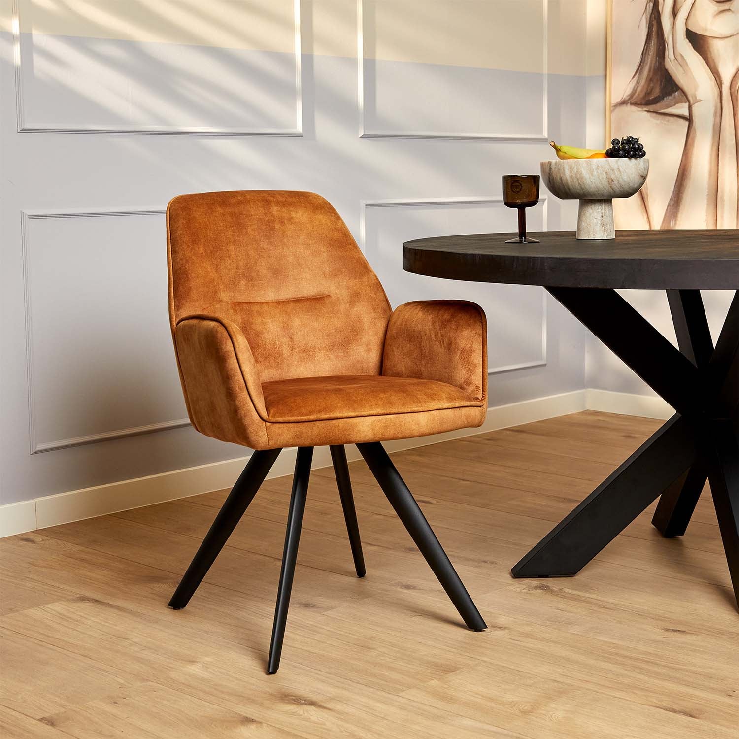 Eetkamerstoel Nova | Goudkleurig Velvet
